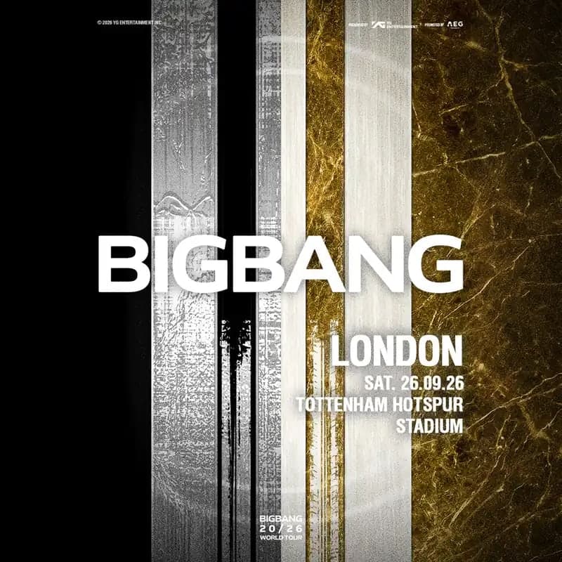 The BIGBANG 20/26 tour poster for London
